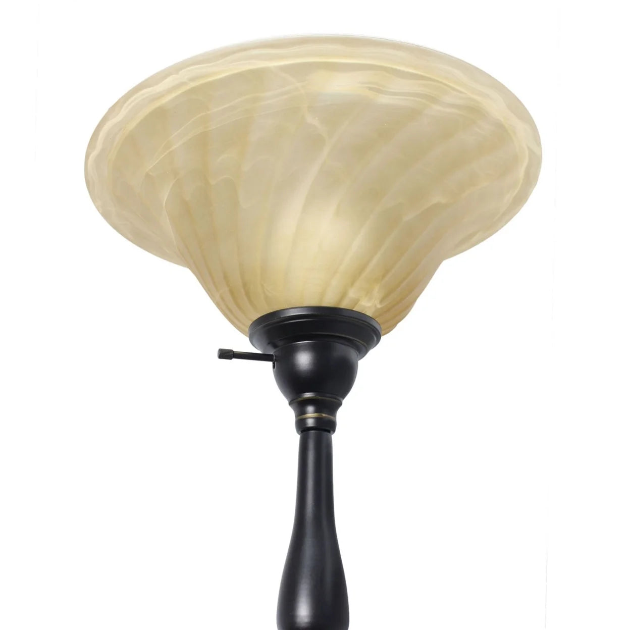 3 Light Floor Lamp with White Scalloped Glass Shades, Restoration Bronze B763