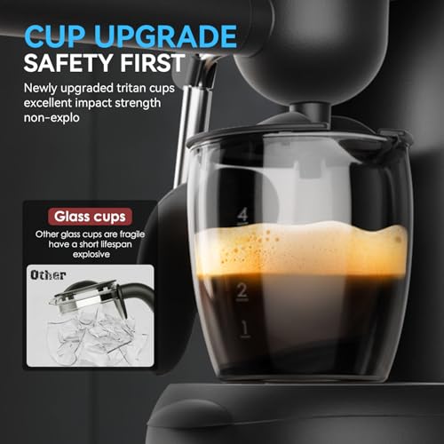Black 3.5 Bar Espresso Machine with Steam Wand, 800w H4419