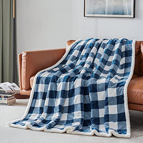 Sherpa Red and Black Buffalo Plaid Christmas Throw Blanket (60" X 70") N284786