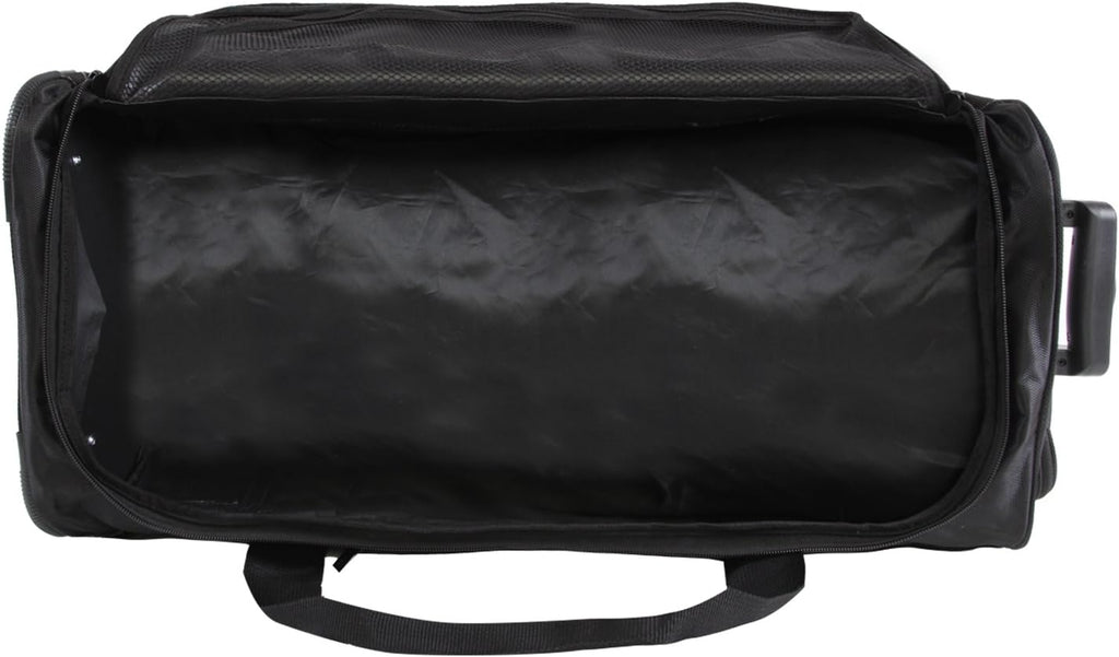 Black Grey Lightweight Rolling Duffel Bag V398