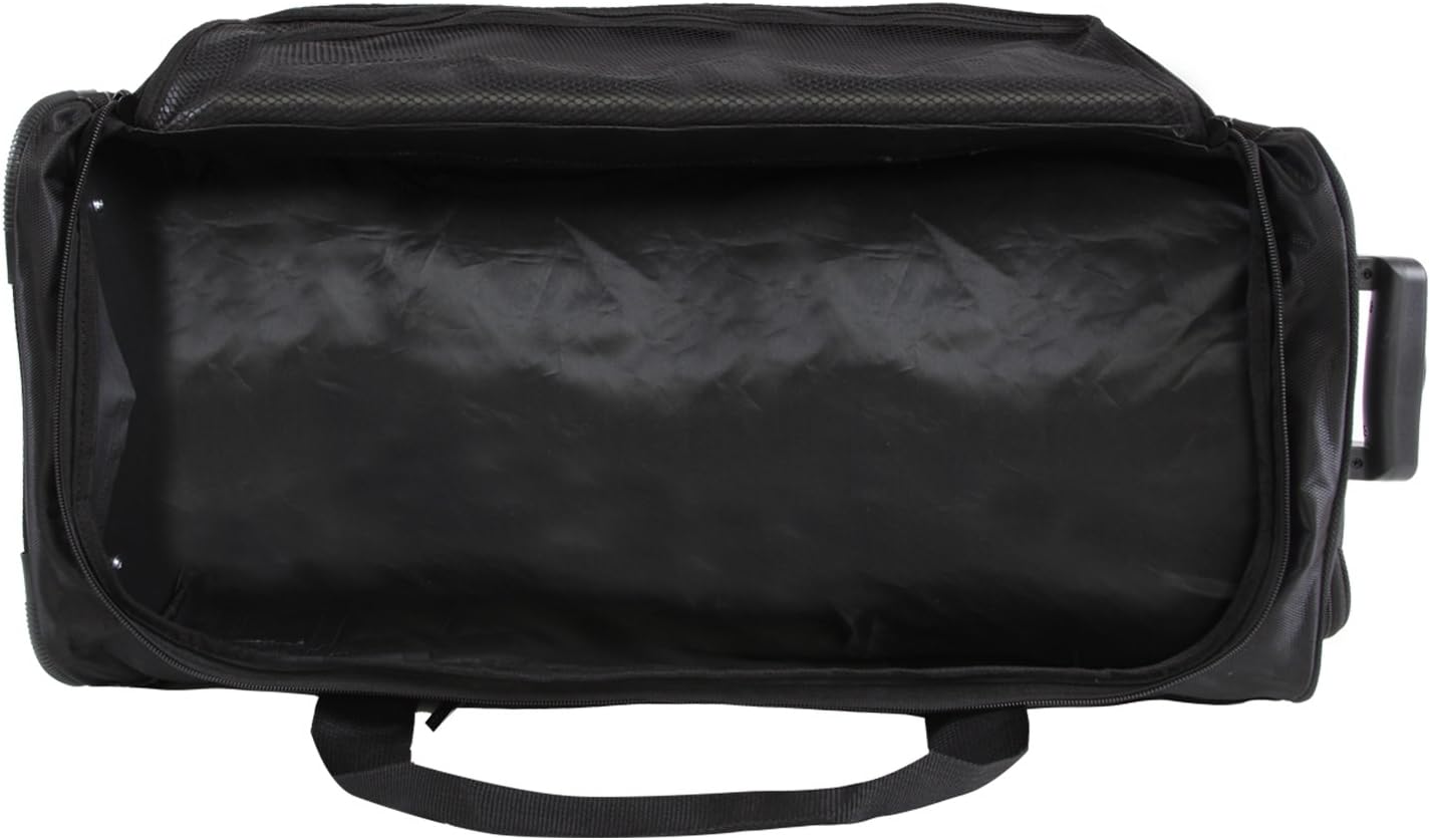 Black Grey Lightweight Rolling Duffel Bag V398