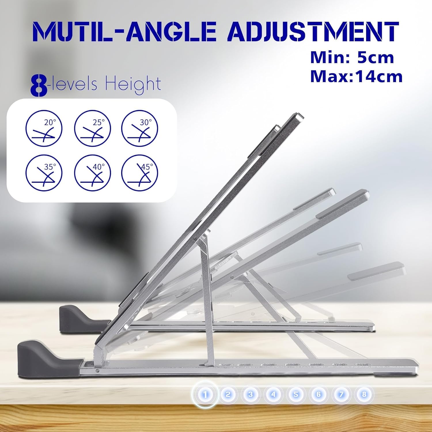 Adjustable Aluminium Alloy Laptop Stand for 10-16" Laptops G739