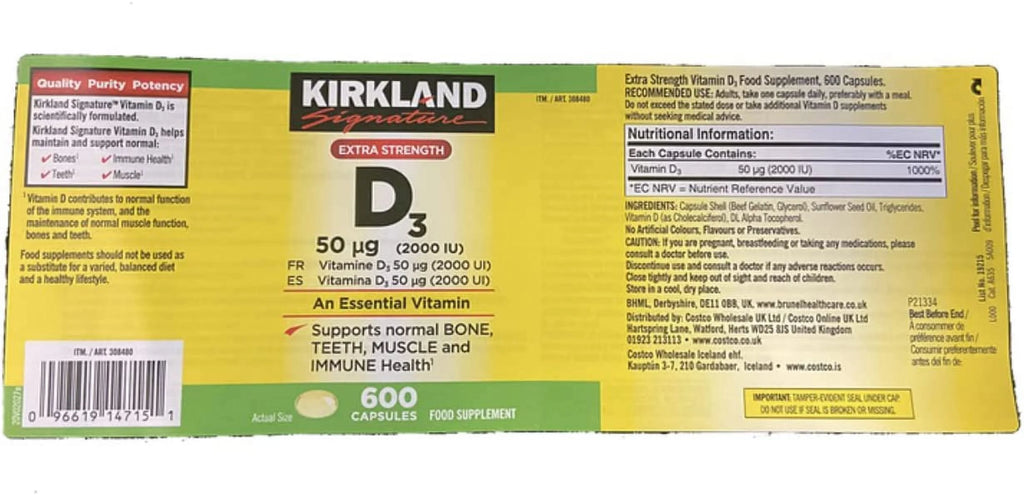 Vitamin D3 600 Softgels (Pack of 2) C500