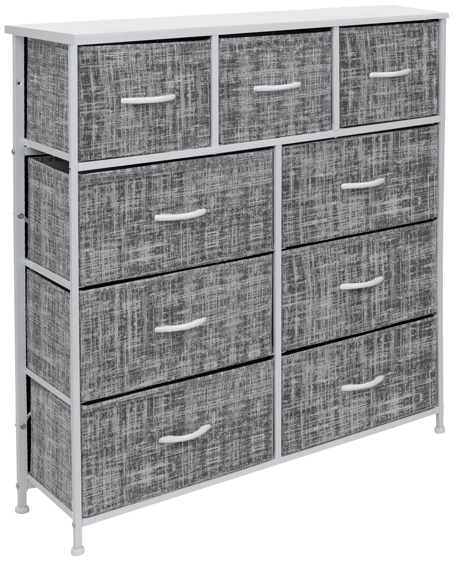 9 Drawer Fabric Dresser with Steel Frame L16008