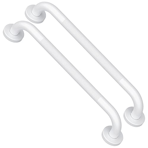 2 Pack 24 Inch Anti-Slip Shower Grab Bars with Rubber Grip Chrome Stainless Steel Bathroom Wall Mount Grab Bar Handle E767861