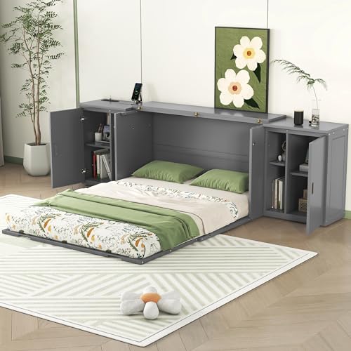 Murphy Bed with Storage Shelves and Drawers X190793