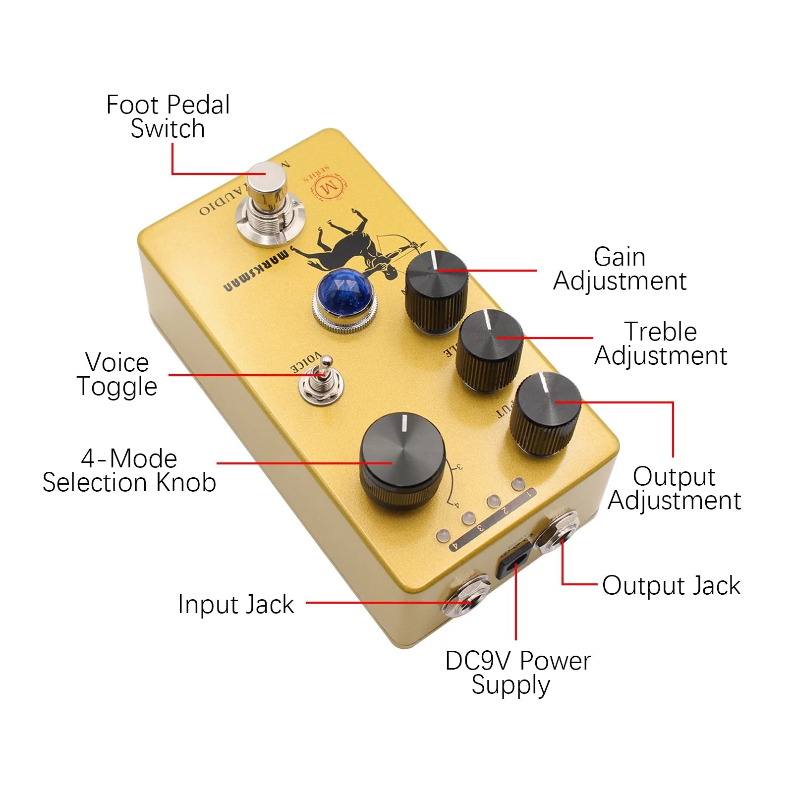 Guitar Pedal with 4 Clipping Modes T85925