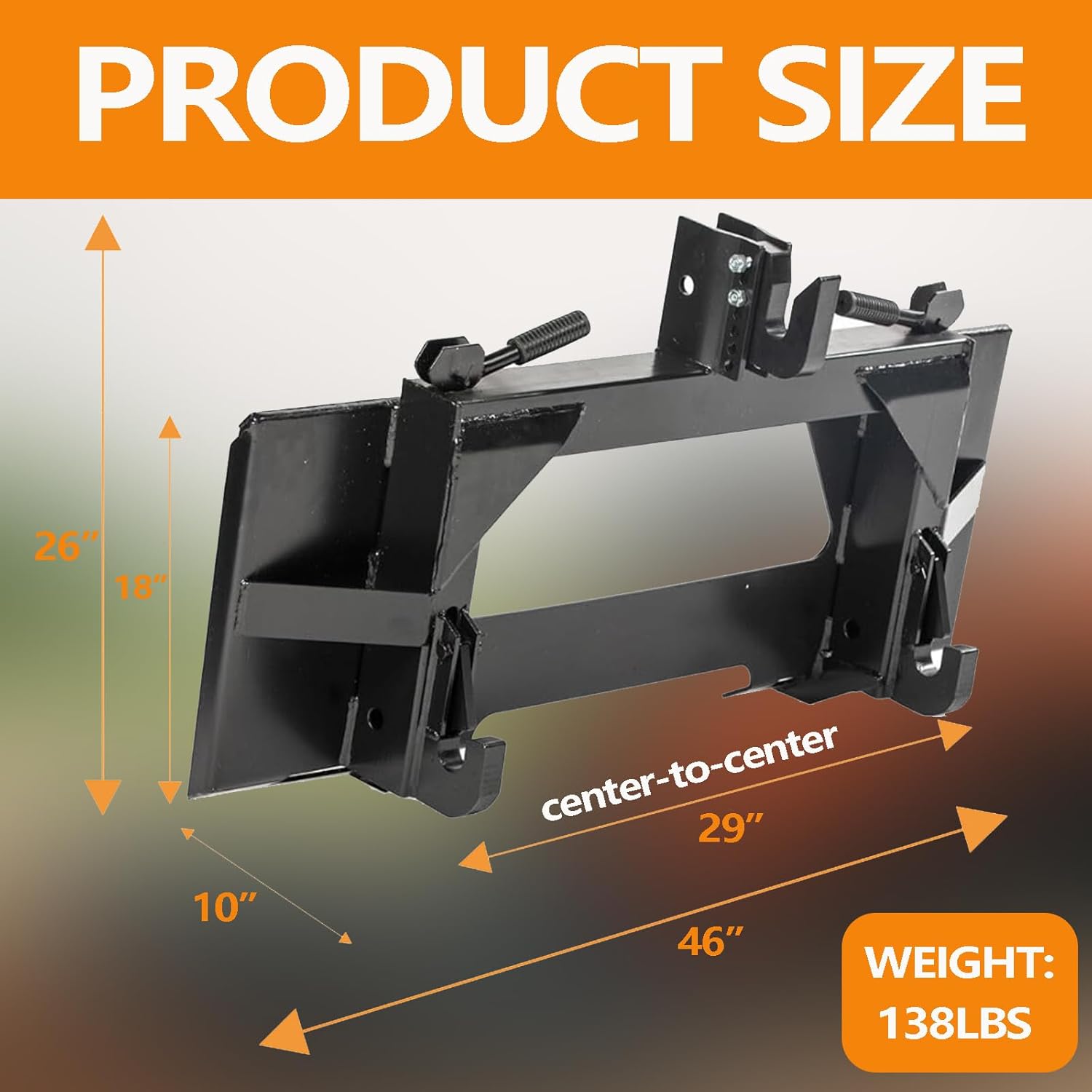 Front Loader Tractor Quick Hitch Adapter Cat 1 Conversion, Modified 3-Point Attachment B949349