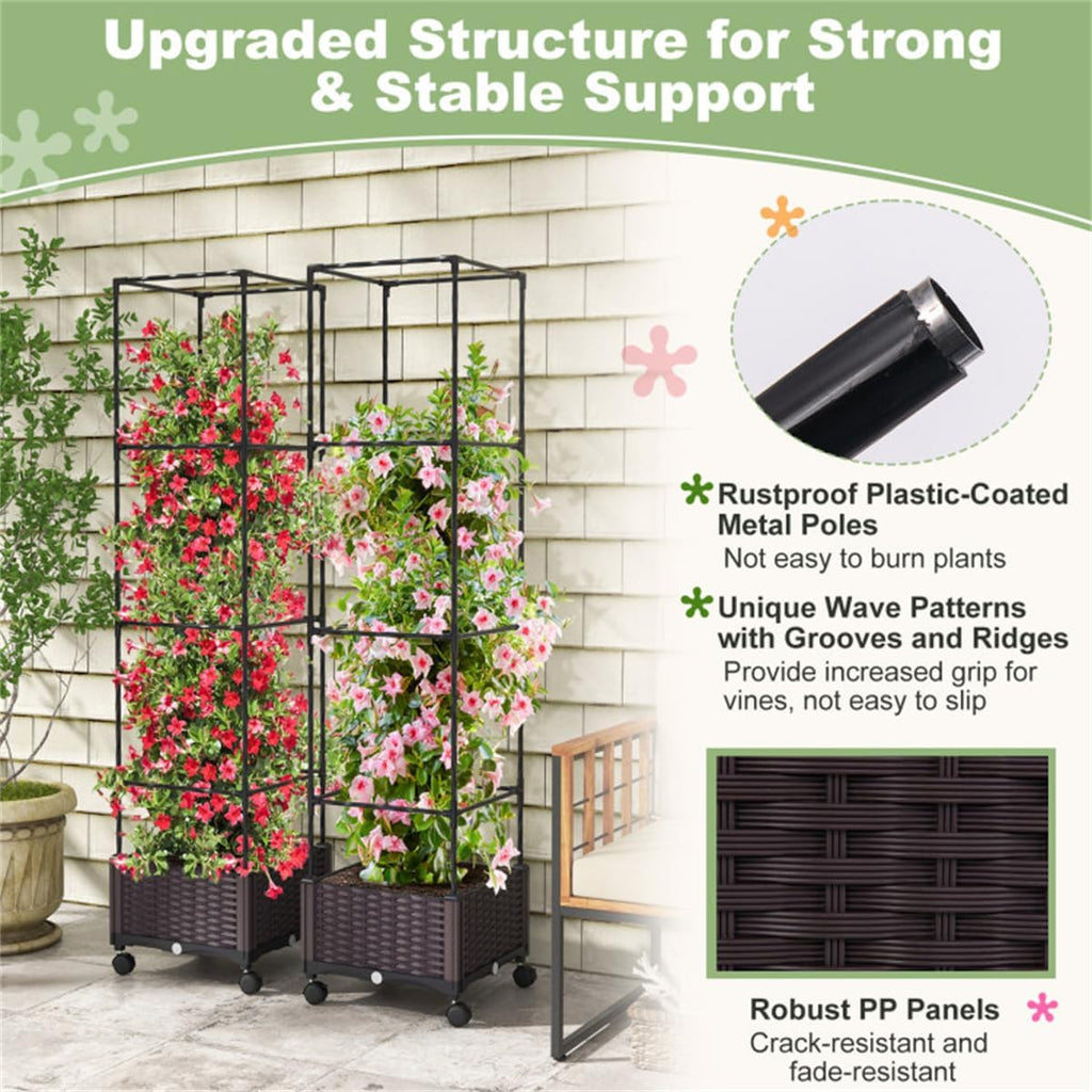67" Raised Garden Bed Planter Box with Trellis M829837