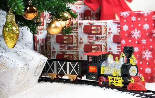 Large Train Cars Christmas Train Set with Real Smoke, Lights and Sounds U951162