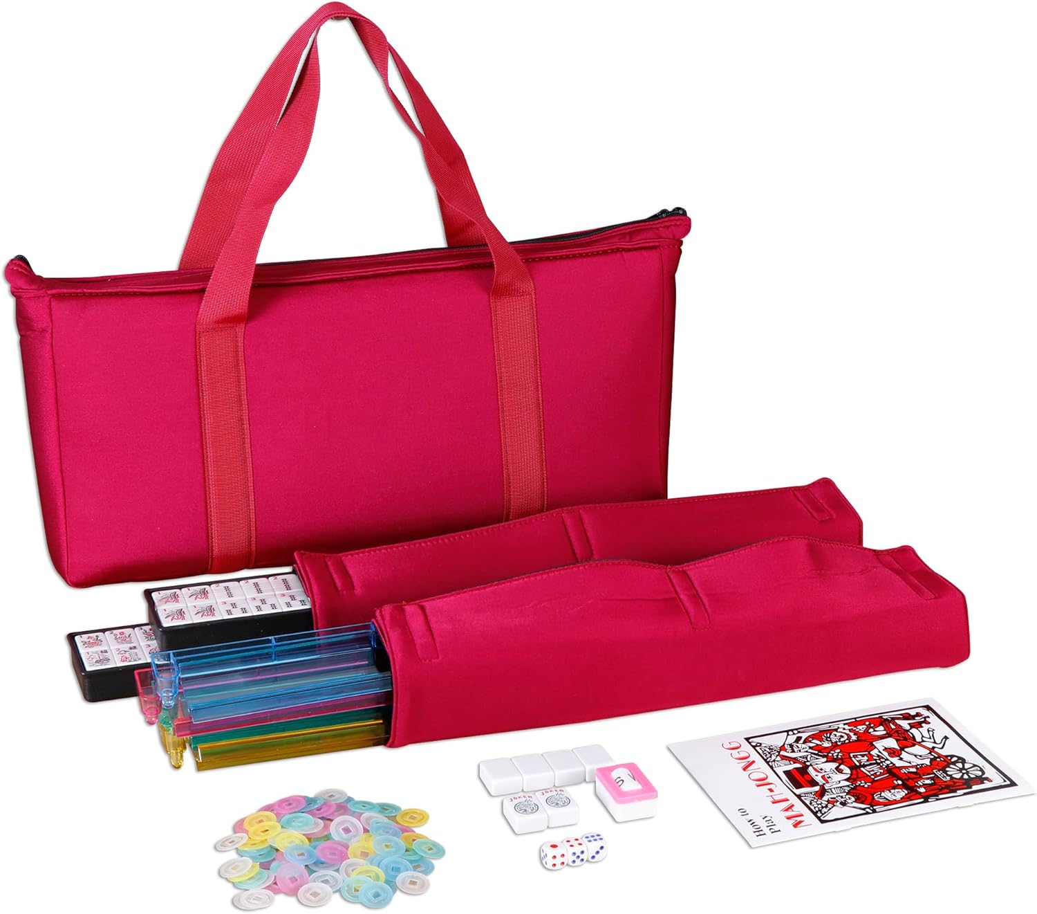 166 Tiles Mah Jongg Set with Burgundy Bag F9351