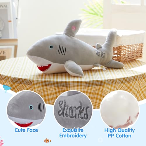 Gray Light Up Plush Shark Stuffed Animal N82152