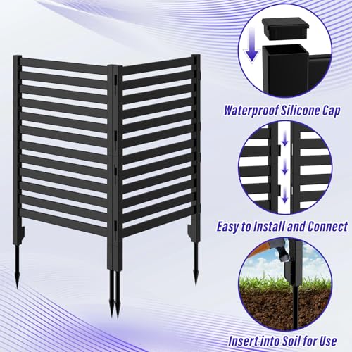 Black Plastic Fence Panels 12 Pack H68062