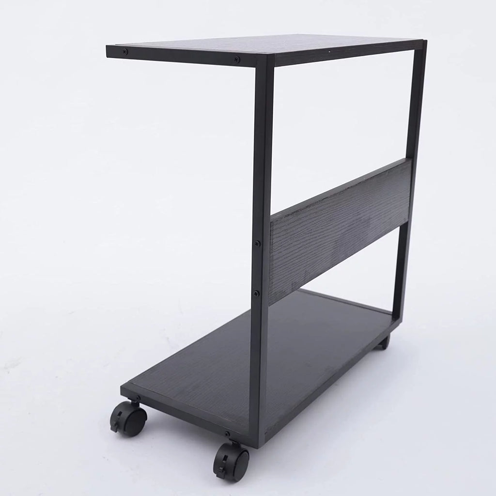 2-Tier Computer Tower Stand with Lockable Wheels B656996