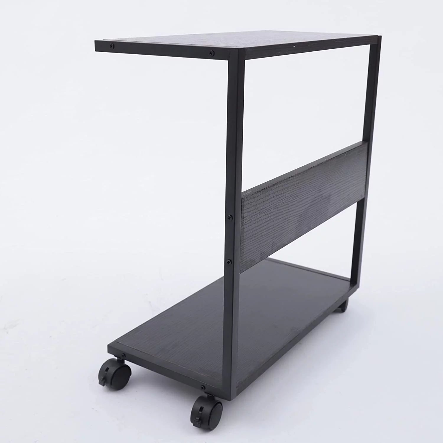 2-Tier Computer Tower Stand with Lockable Wheels B656996