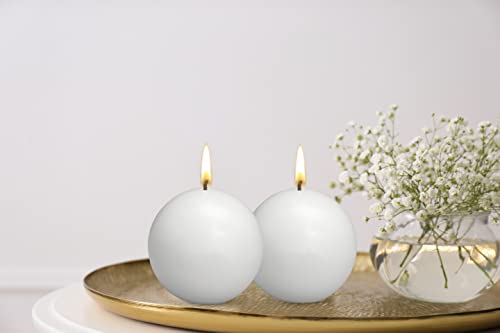 10 Count White Ball Candles - 2.75 Inches Unscented Candle Set Y97723