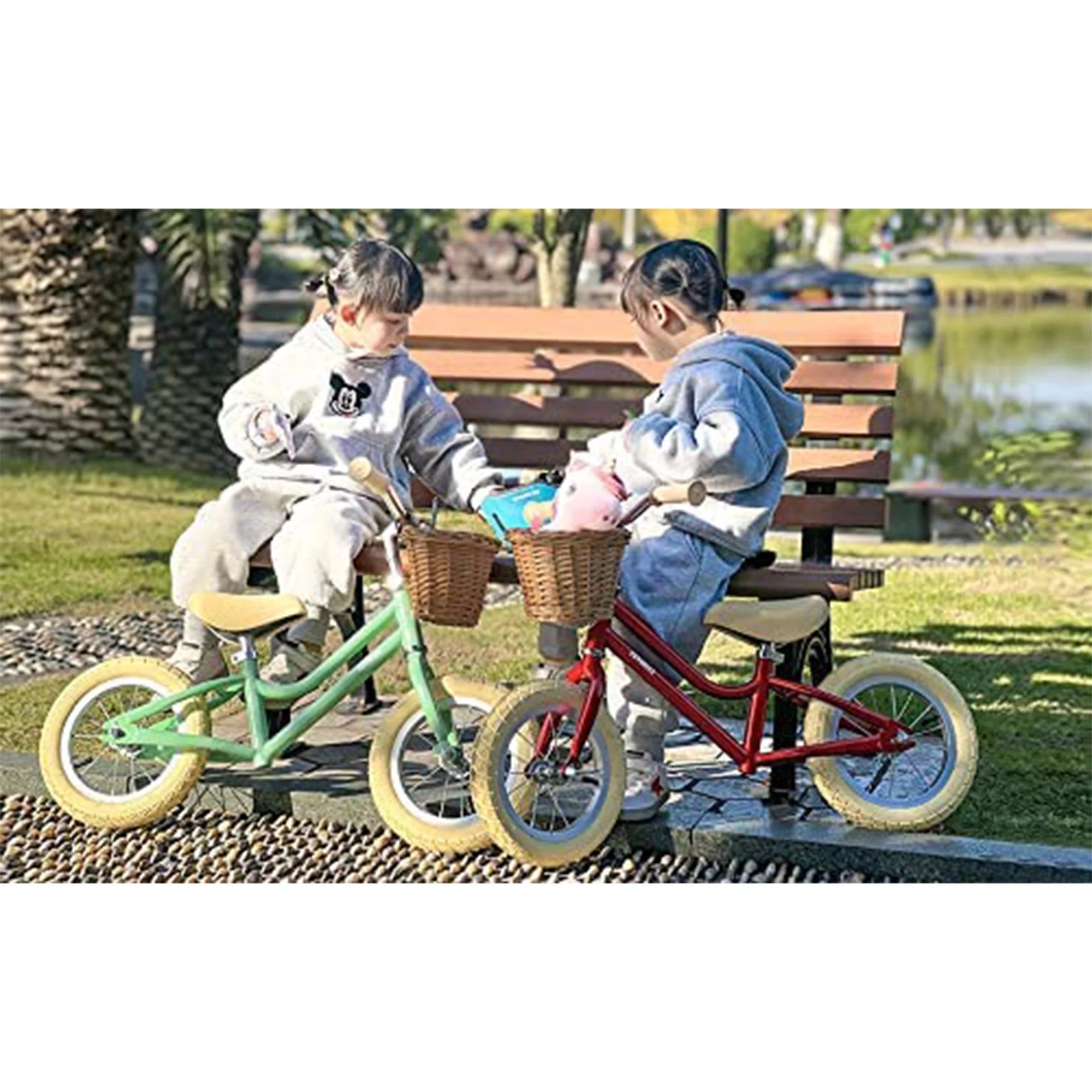 12 Inch Kids Balance Bike with Basket, Peach M545409