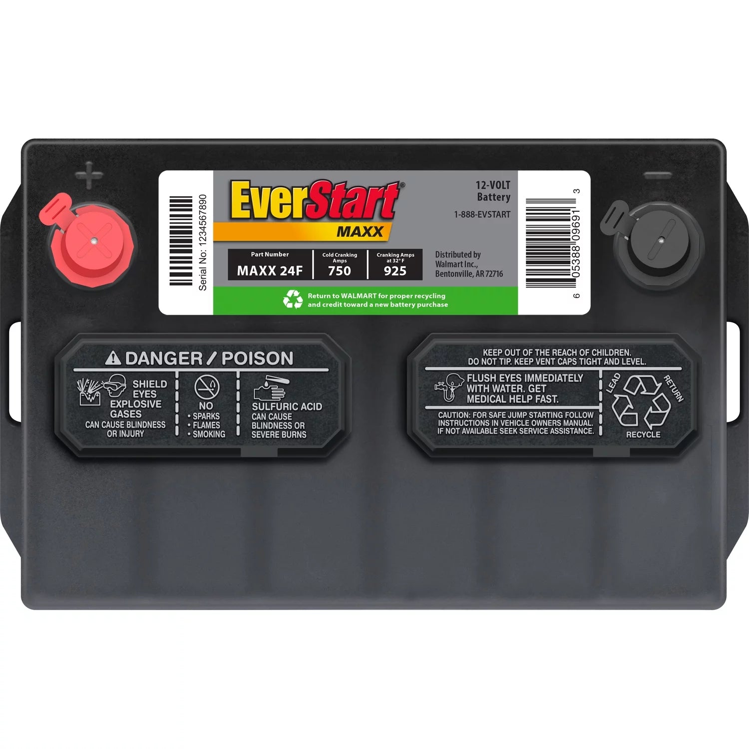 Group Size 24F 12 Volt 750 CCA Lead Acid Automotive Battery U68495