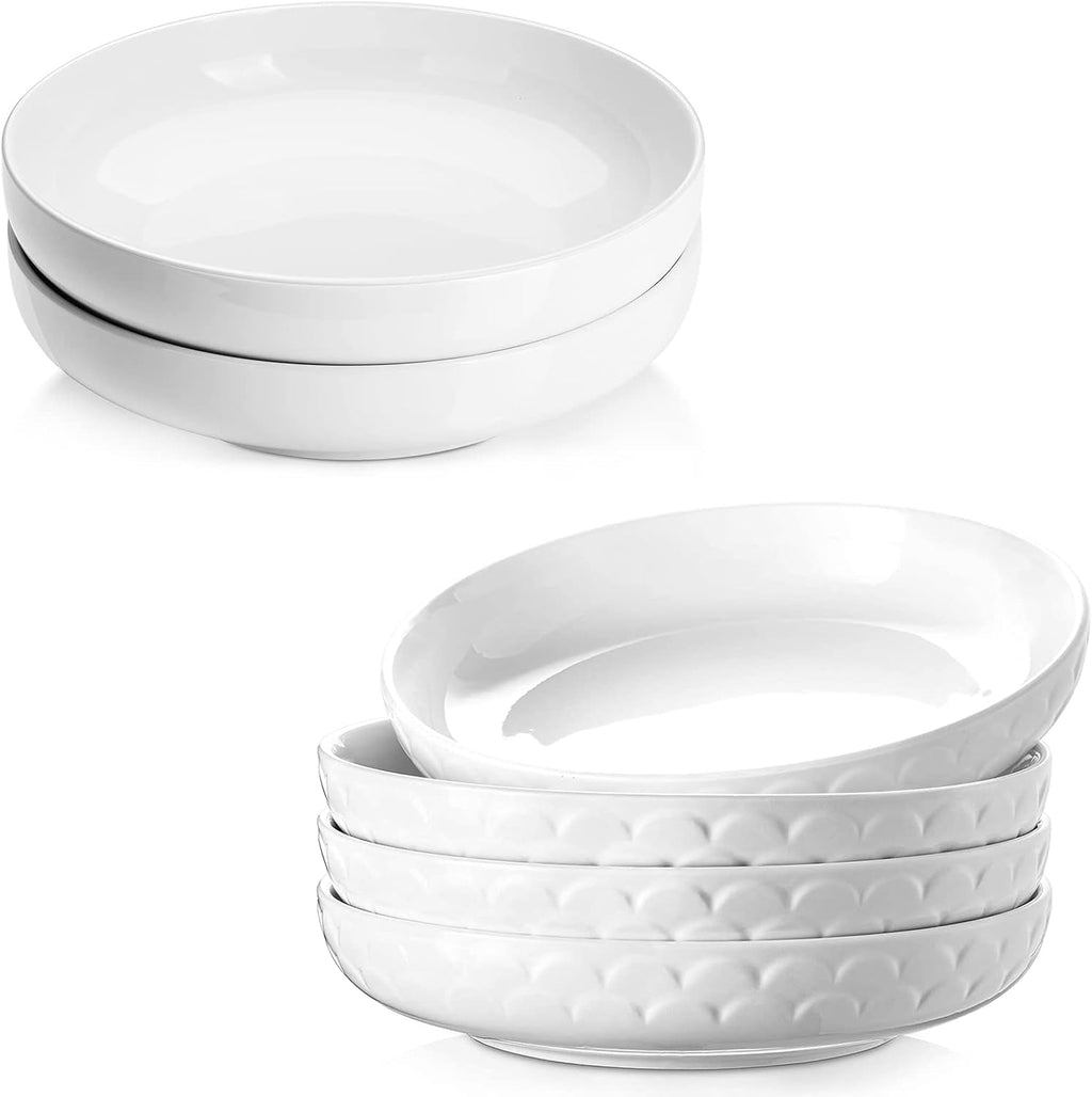 54 oz White Ceramic Pasta Bowls Set of 4 K897
