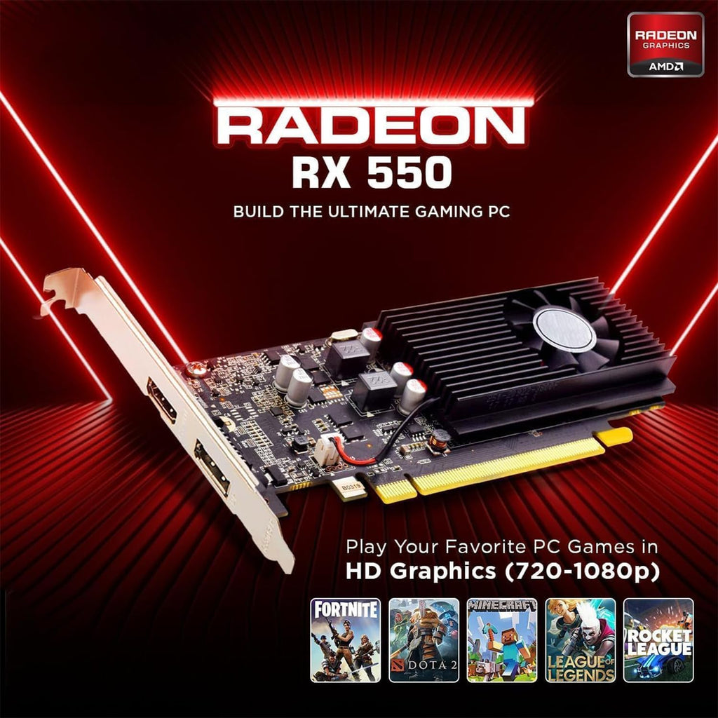 Intel Core i5-6th Gen 16GB DDR4 Ram 512GB SSD Radeon RX-550 4GB DDR5 Graphics Card Windows 10 Pro Computer Tower H294012