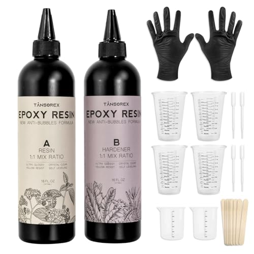 Epoxy Resin 64OZ Kit, Crystal Clear, Fast Cure, Self Leveling I89654