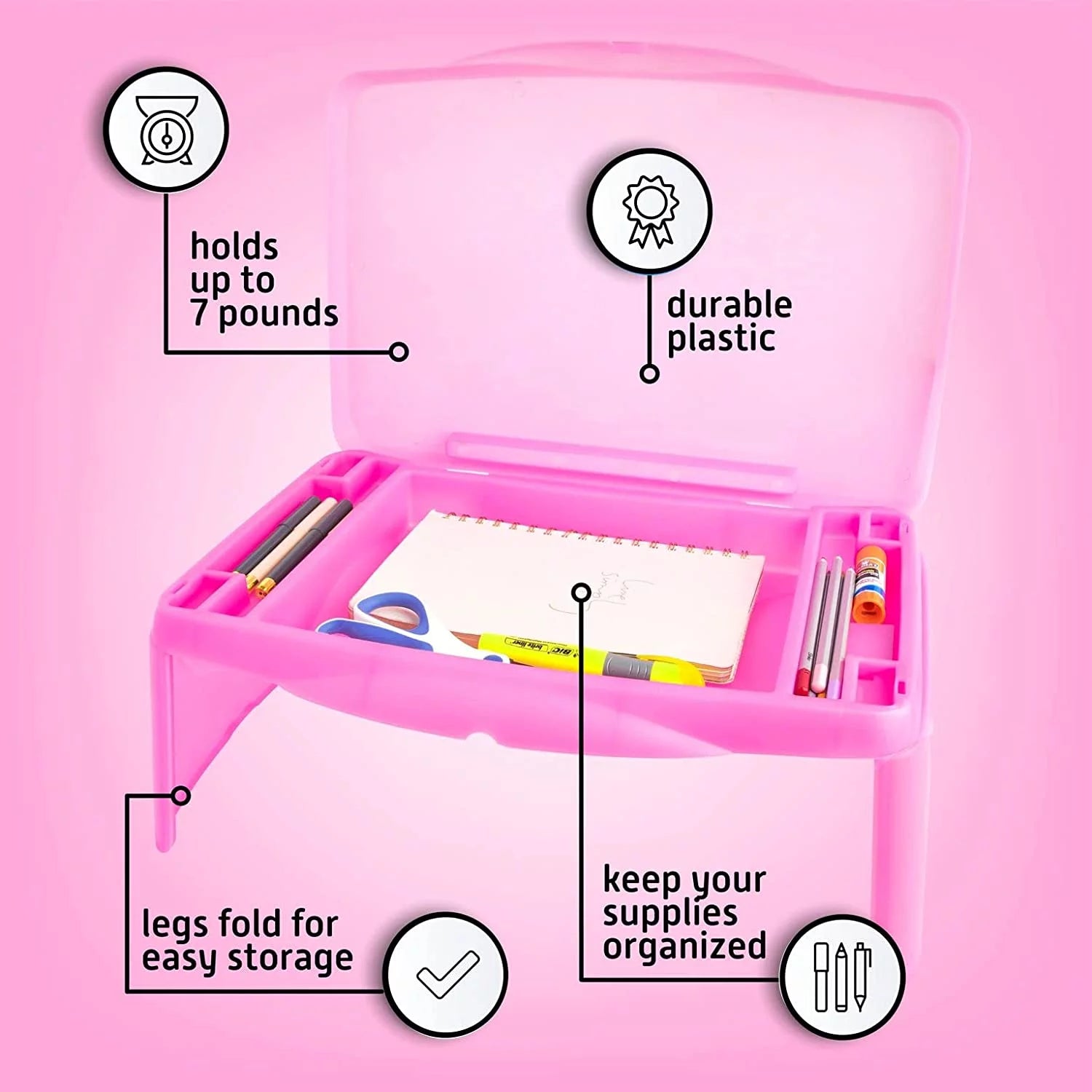 Pink Folding Lap Desk J9333