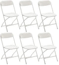 White Plastic Folding Chairs Steel Frame Set of 10 K4148