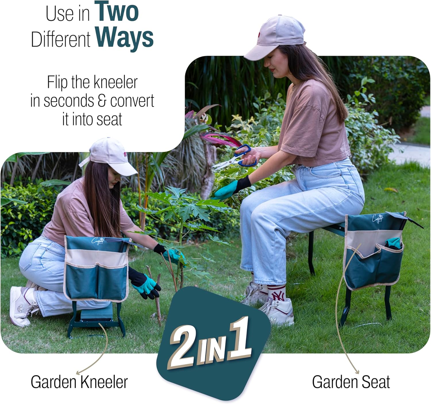 Portable Gardening Kneeling Pad with Gloves and Pouch R517516