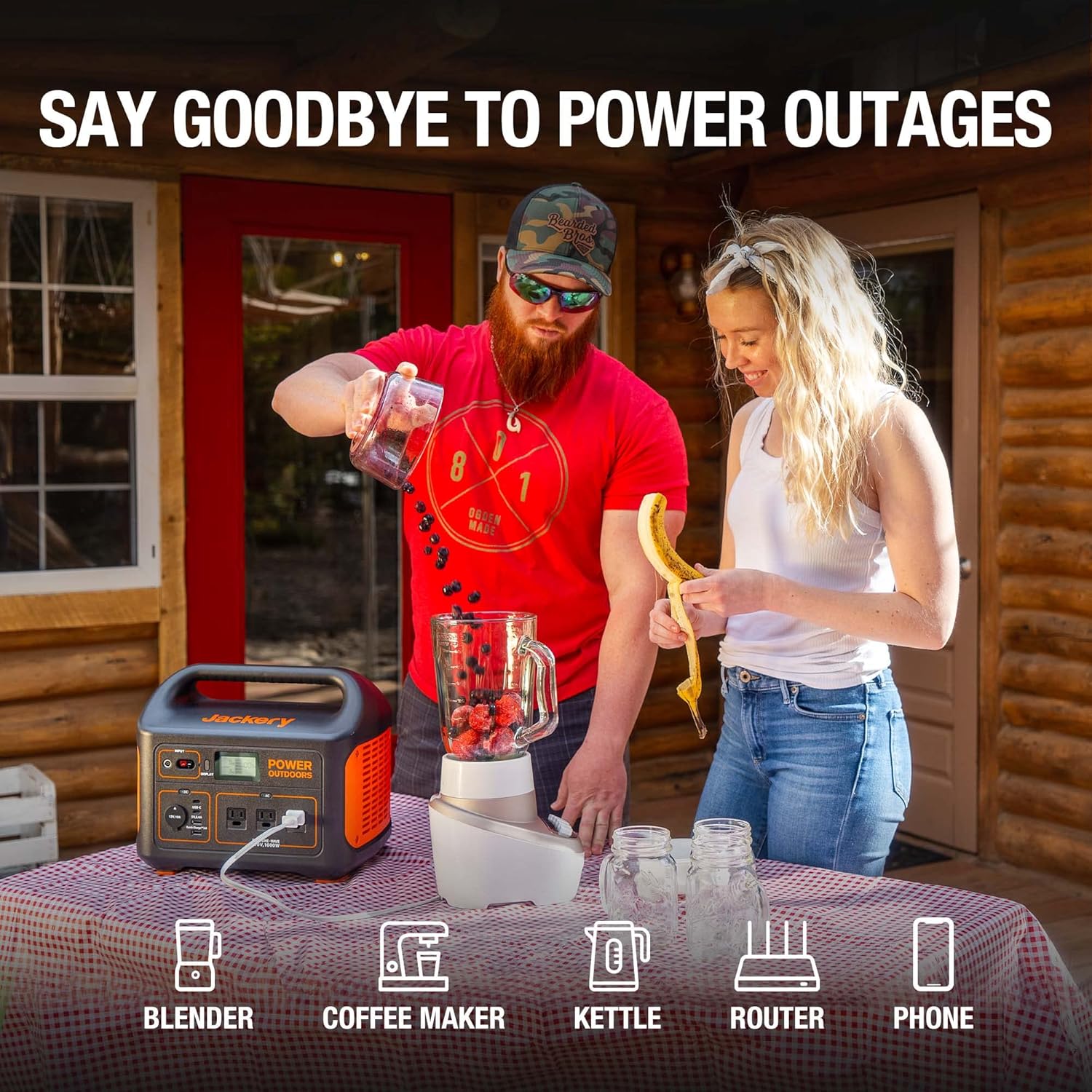 Solar Generator 1000 with 2X 100W Solar Panels and 1000W AC Outlets G309