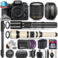 Nikon D7500 DSLR Camera with 18-140mm VR, 35mm f/1.8, 500-1300mm, 32GB Kit E318