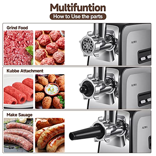 2800W Electric Meat Grinder with Stainless Steel Blades & 3 Grinding Plates H2431