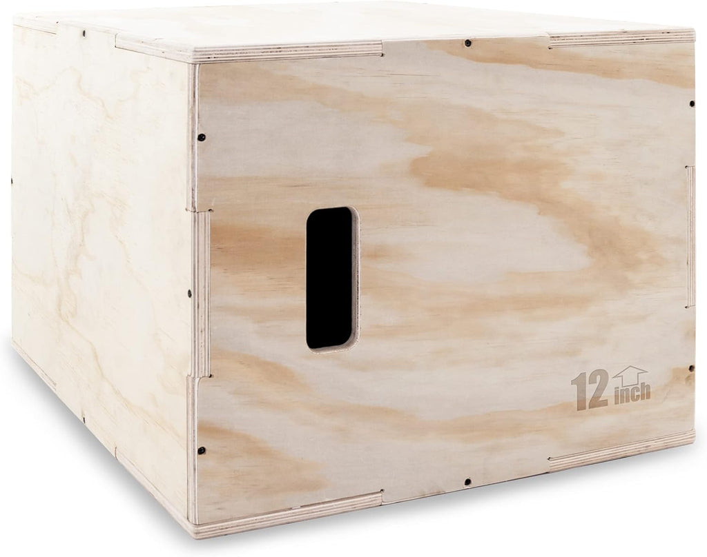 Beige 16 x 14 x 12 Wood Plyometric Jump Box A58682