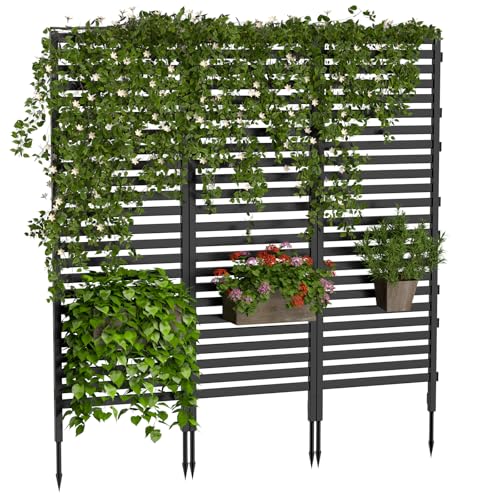 Black Plastic Fence Panels 12 Pack H68062