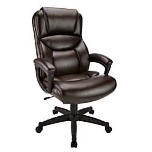 Brown/Black Bonded Leather High-Back Chair L412