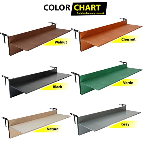 Chestnut Wooden Folding Deck Rail Table (XL: 47.3 x 11.8 inches) Q812