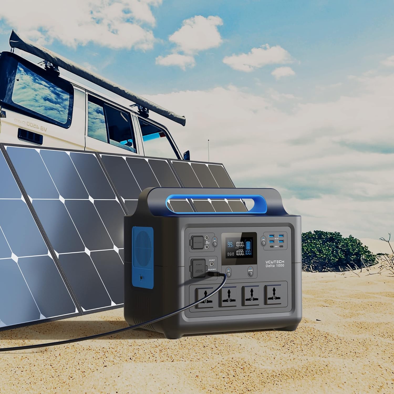 Portable Power Station 1000W, 1228WH Capacity LiFePO4 Battery F504