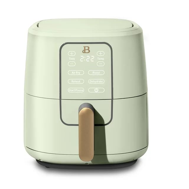 6 Qt Air Fryer with Touch-Activated Display, White H8002