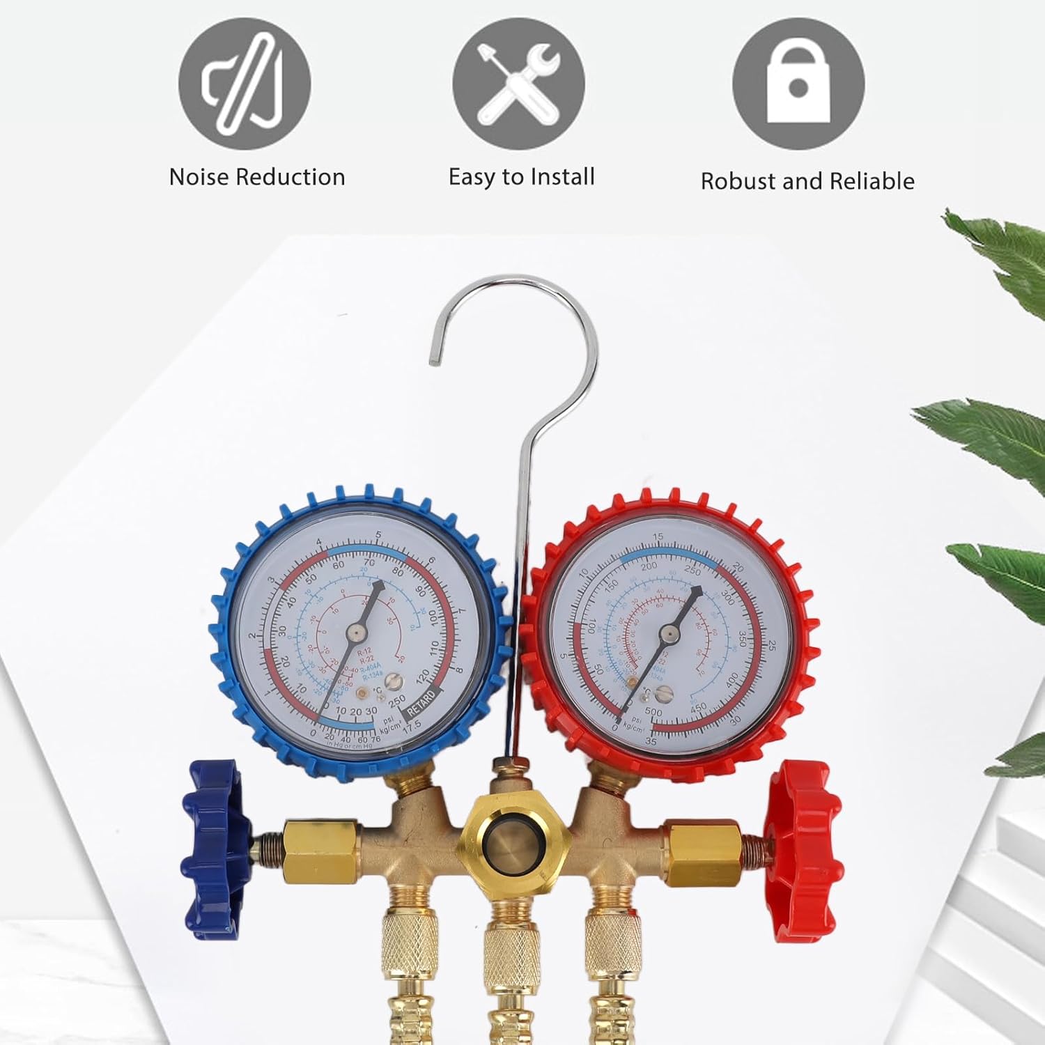Double Head Anti Shock Vacuum Pressure AC Gauge Set K4842