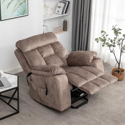 Oversized Power Lift Recliner with Heat & Massage, Brown Y86911