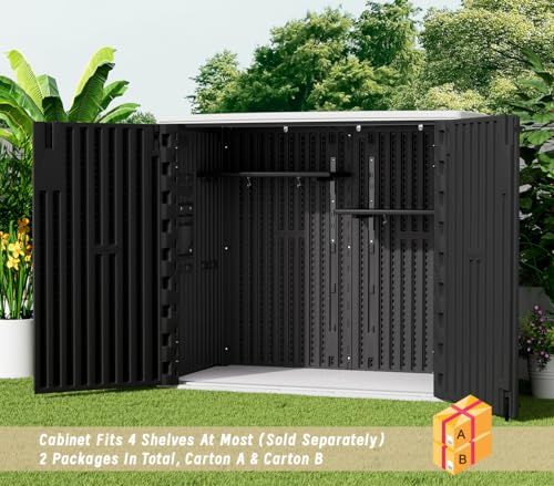 57 Cu.ft Brown Outdoor Vertical Storage Shed S5200