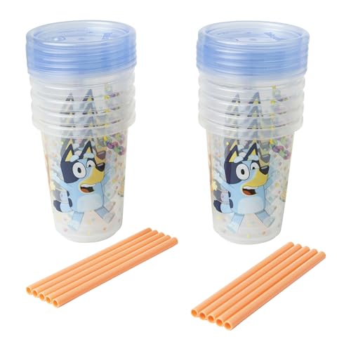 10 Oz 8 Count Toddler Straw Cups with Snap On Lids and Straws O2206