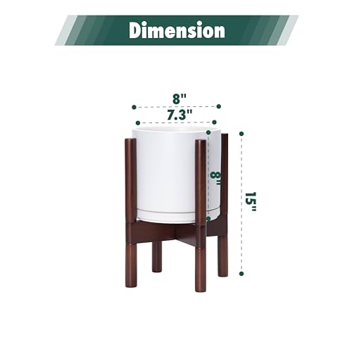 White Ceramic Planter with Stand D7872