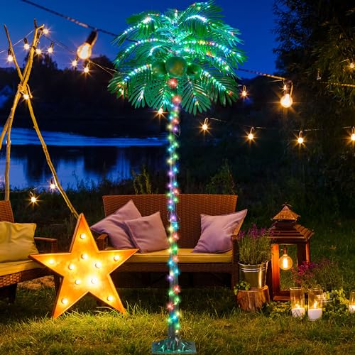 6FT 400 LED Lighted Palm Tree with Coconuts Artificial Palm Tree K510302