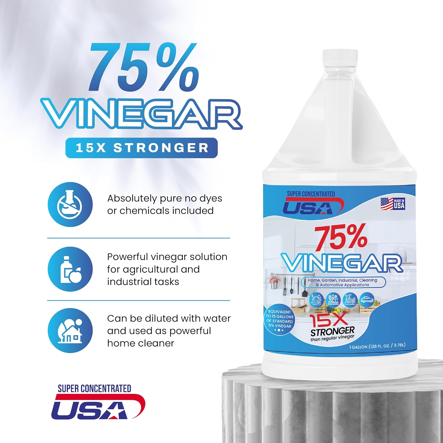 1 Gallon Concentrated Industrial Cleaning Vinegar X262881