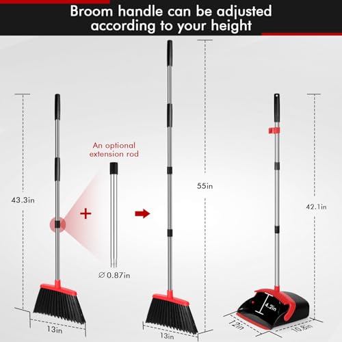 11.8" Broom and Dustpan Set with Extendable Handle D319