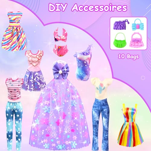 82PCS Doll Clothes and Accessories with Closet for 11.5 Inch Doll T135