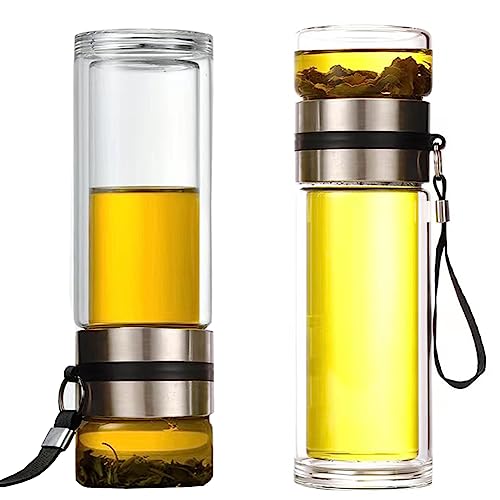 Glass Tea Infuser Bottle Double Wall 15oz G903