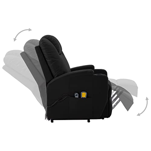 Black Faux Leather Electric Power Lift Massage Chair with 6-Point Vibration Massage H799