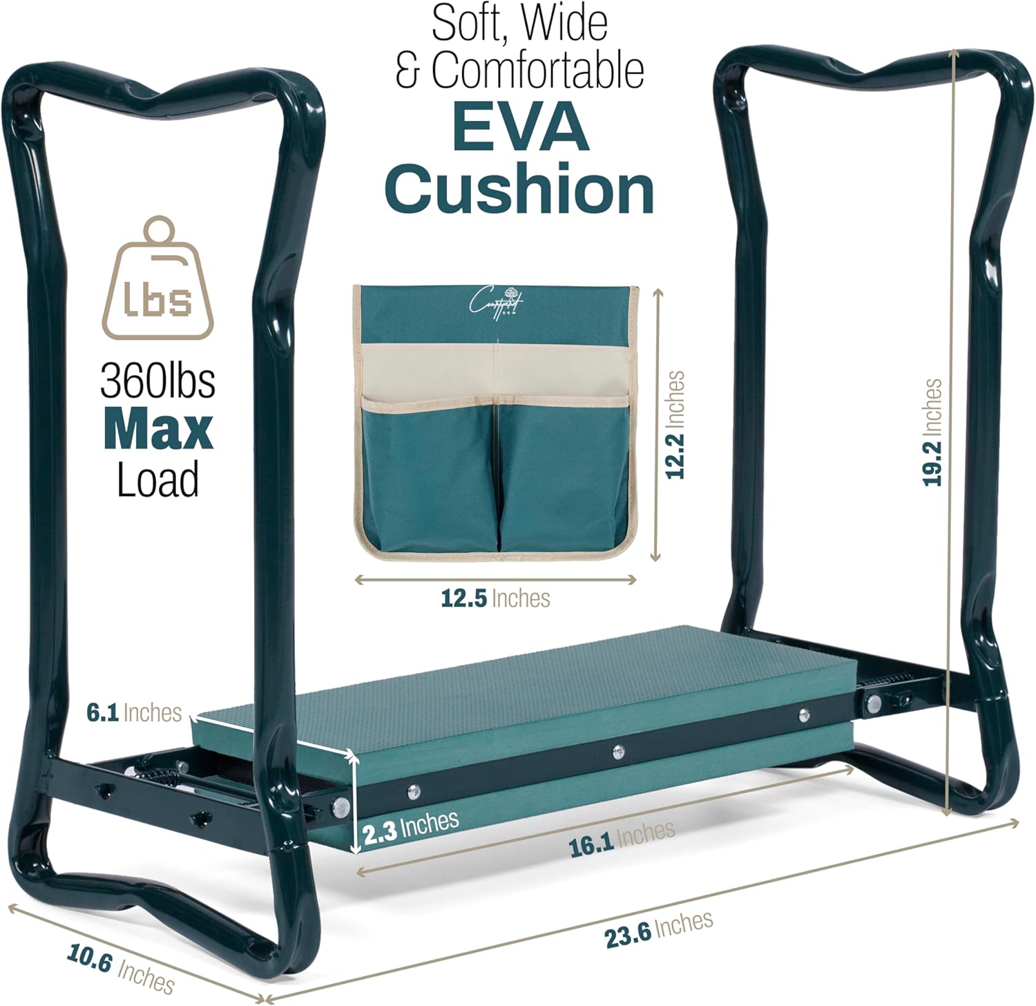 Portable Gardening Kneeling Pad with Gloves and Pouch R517516