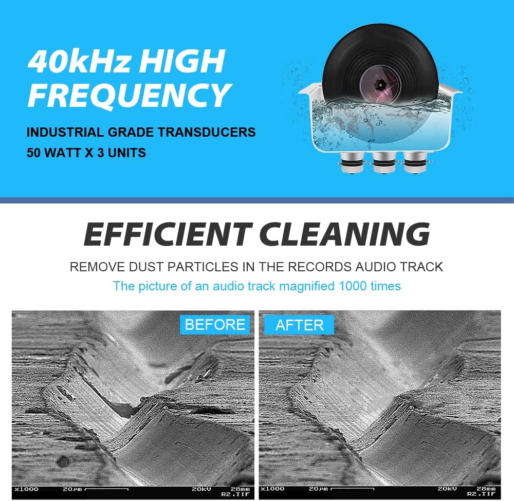 Gray Mechanical Vinyl Record Ultrasonic Cleaner with Records Bracket X428330